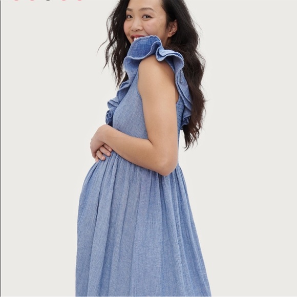 Hatch Blue Ruffle Midi Dress - Picture 4 of 14